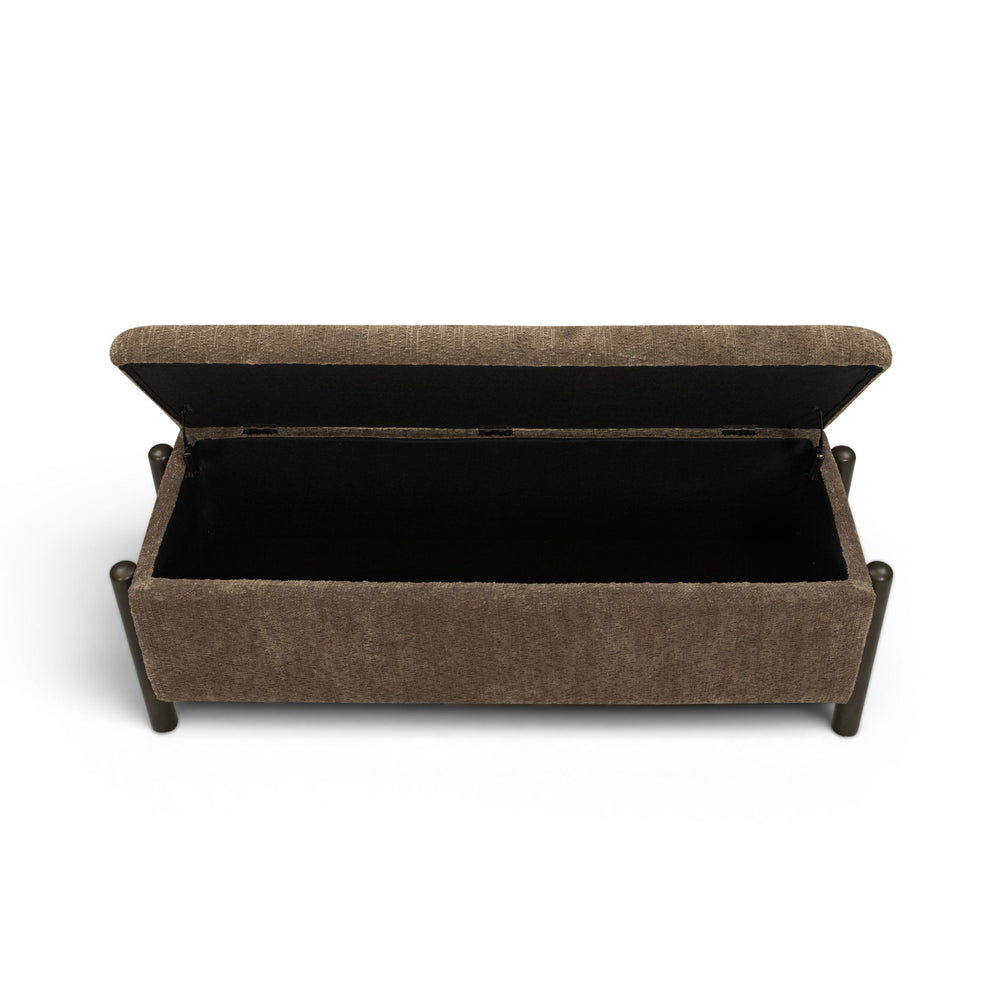 Abby 52" Nubby Fabric Storage Bench