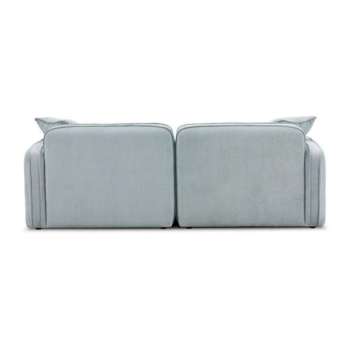 Travie 78" Sea Blue Performance Corduroy Velvet Modular Loveseat
