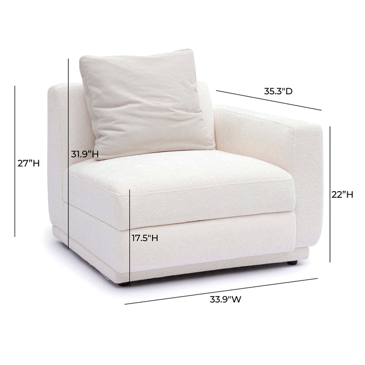 Perry Modular Corner Chair - Cream / RAF
