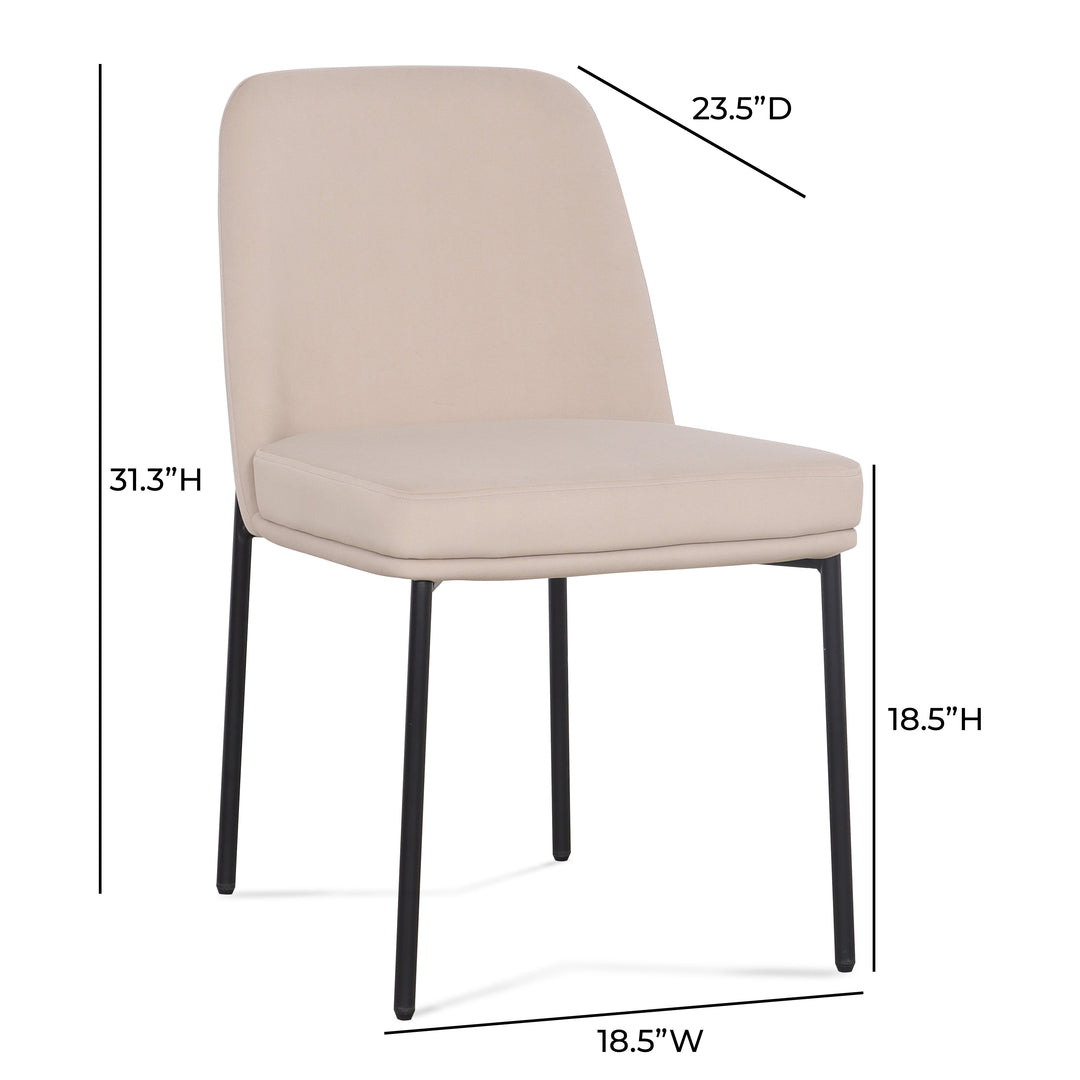 Sydney Taupe Performance Velvet Dining Chair - Set of 2