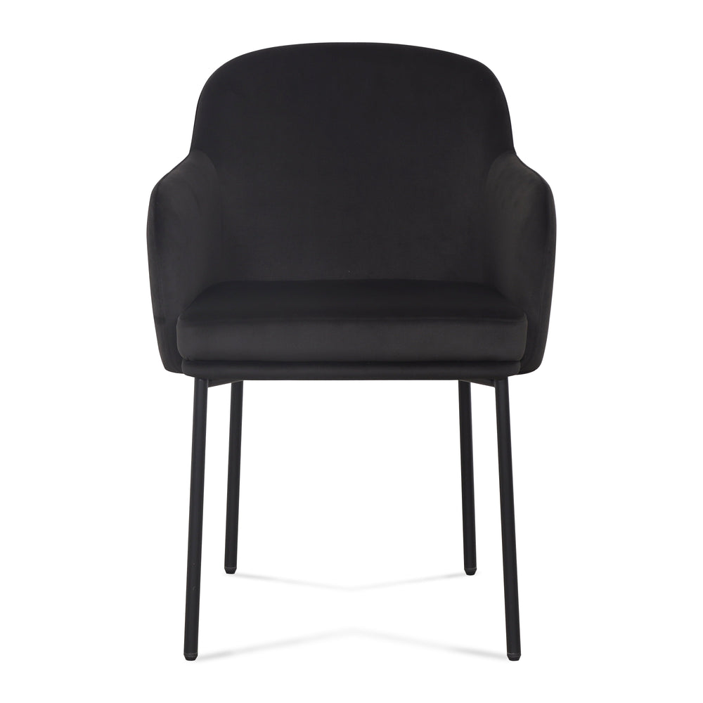 Sydney Performance Velvet Armchair - Set of 2 - Black