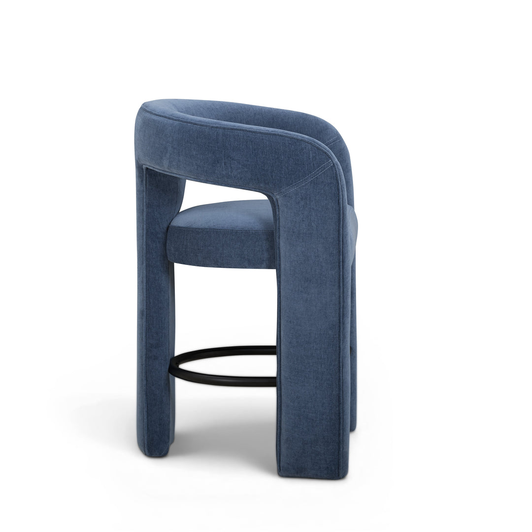 Malone Blue Denim Performance Chenille Counter Stool