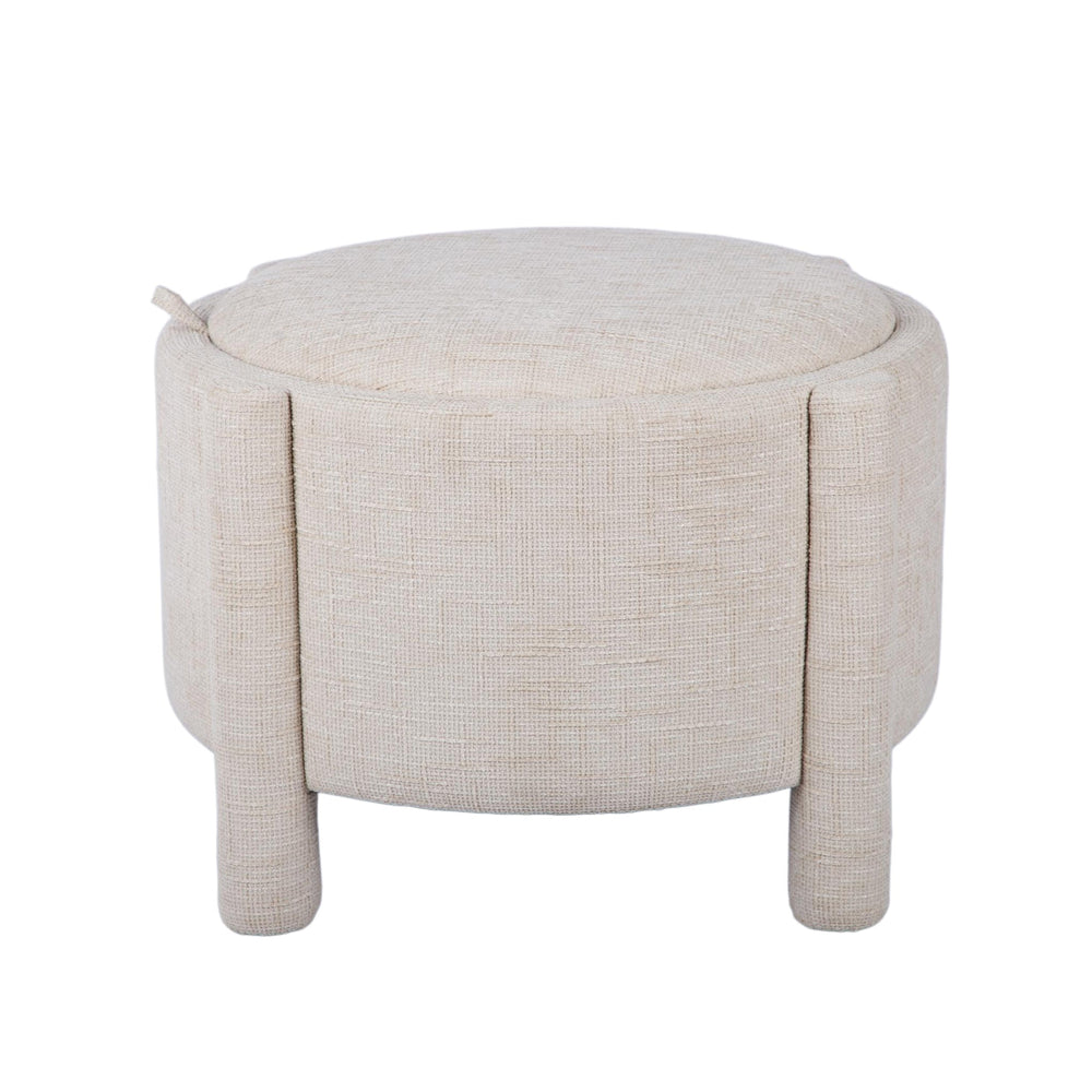 Bellamy Railroad Chenille Storage Stool With Reversible Tray Top