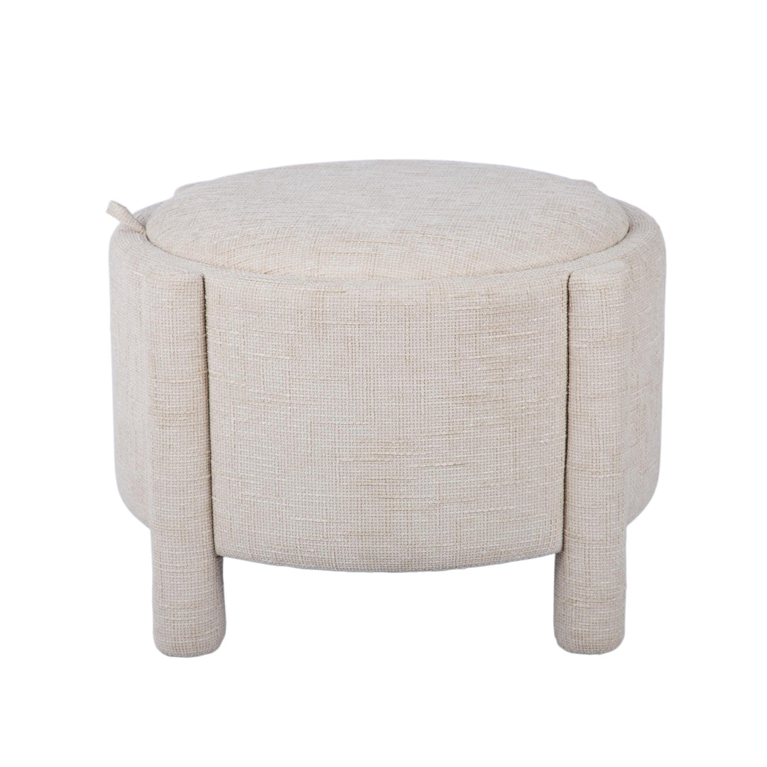 Bellamy Railroad Chenille Storage Stool With Reversible Tray Top