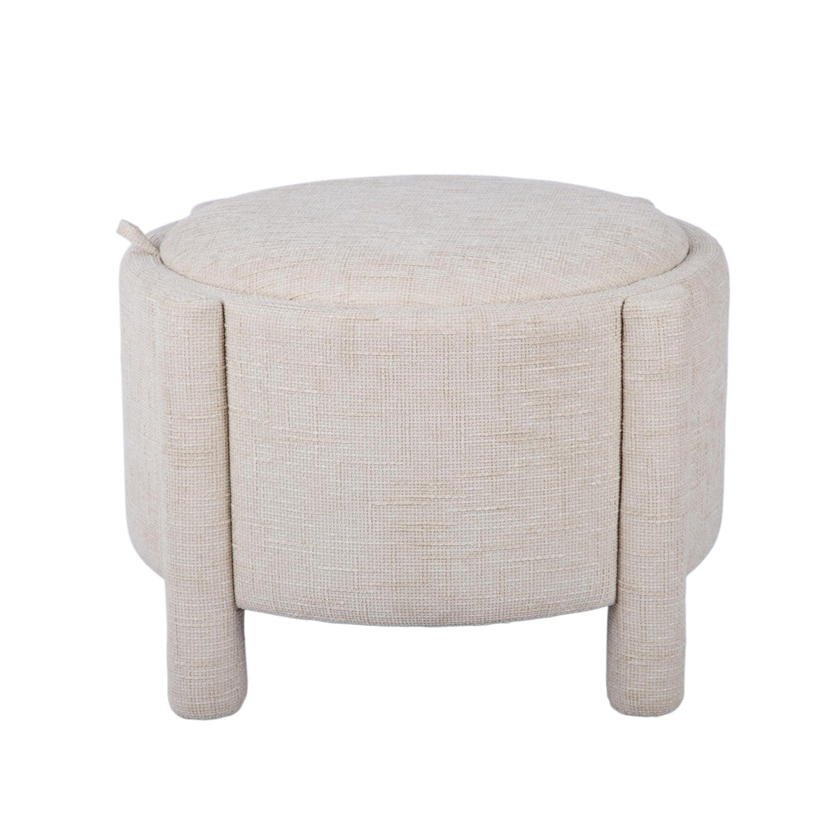 Bellamy Railroad Chenille Storage Stool With Reversible Tray Top