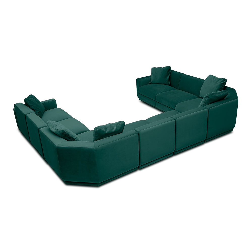 Perry 8-Piece Modular Large U-Sectional - Deep Green