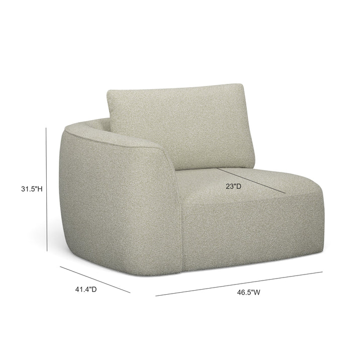 Noor XL 47" Modular Corner Chair - Wheat / LAF