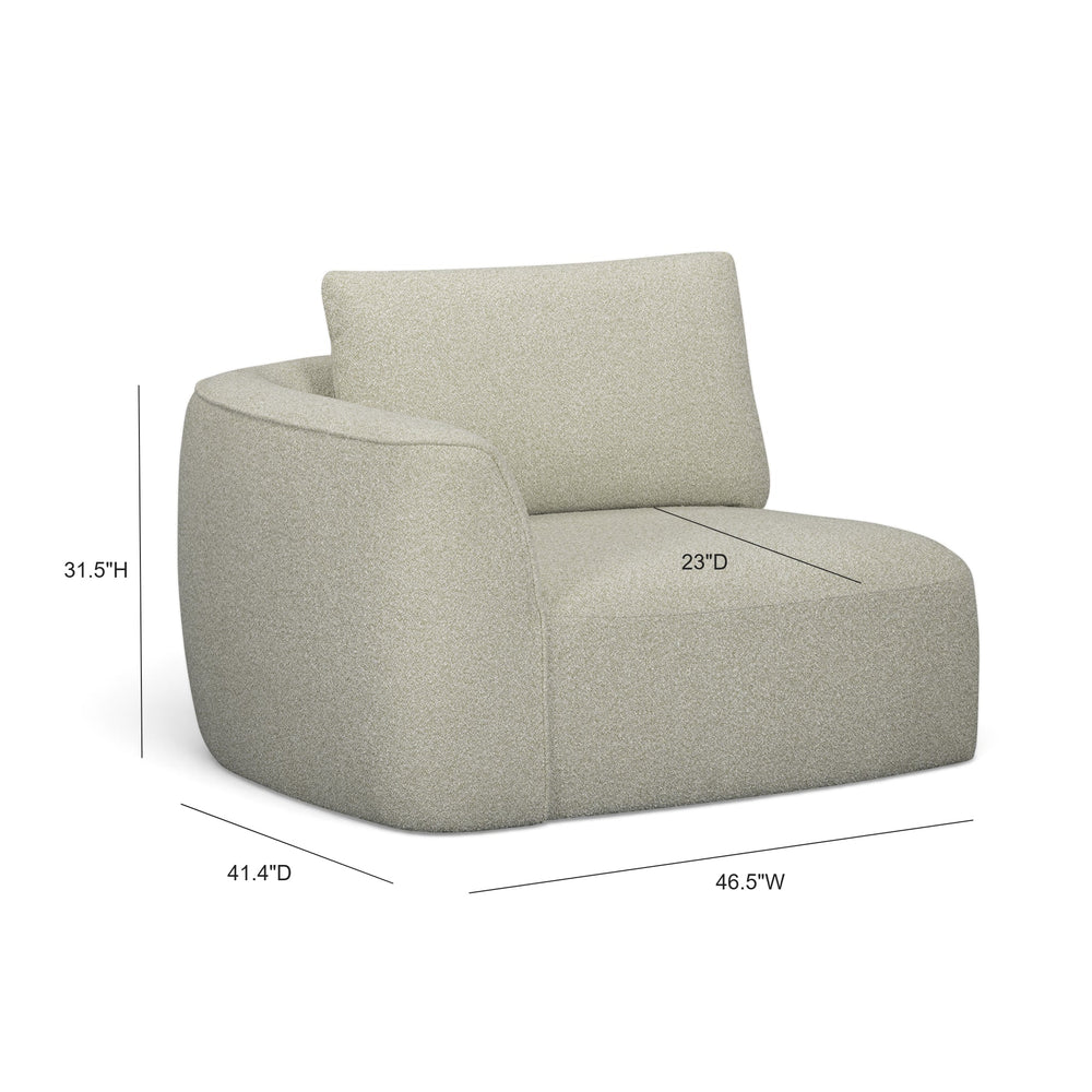 Noor XL 47" Modular Corner Chair - Wheat / LAF