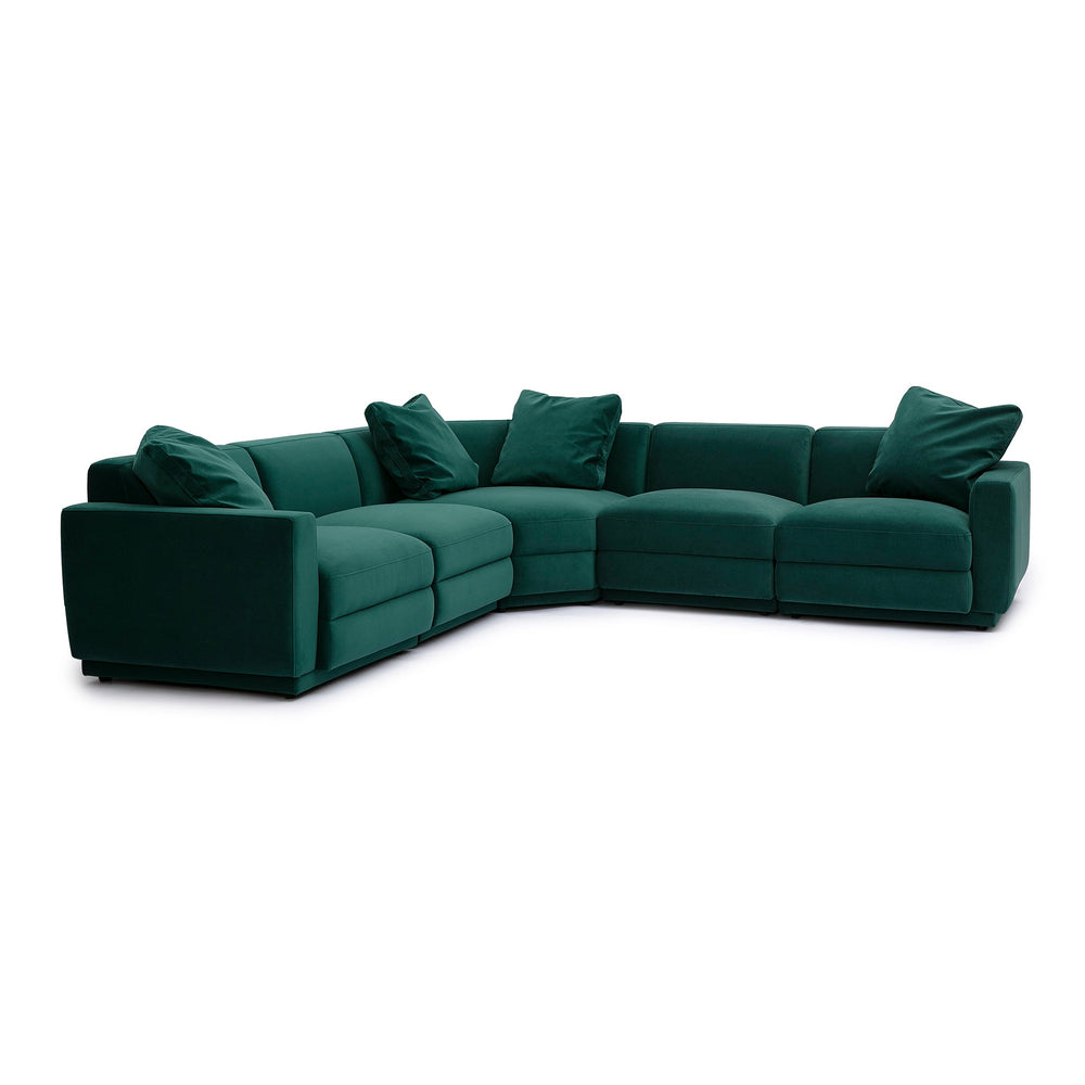 Perry 5-Piece Modular L-Sectional - Deep Green