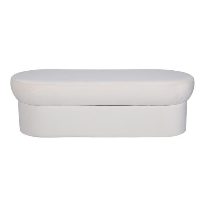 Andrea Performance Velvet Storage Bench (31"-50") - Cream / 50"
