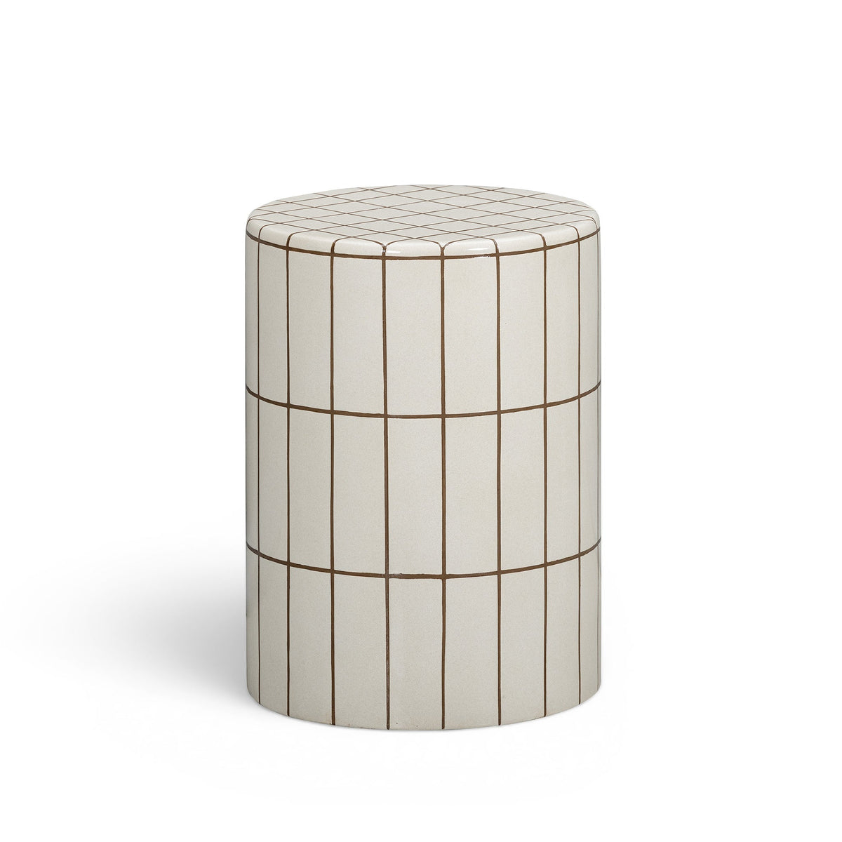 Tatiana Round Concrete Indoor/Outdoor Side Table - Ecru