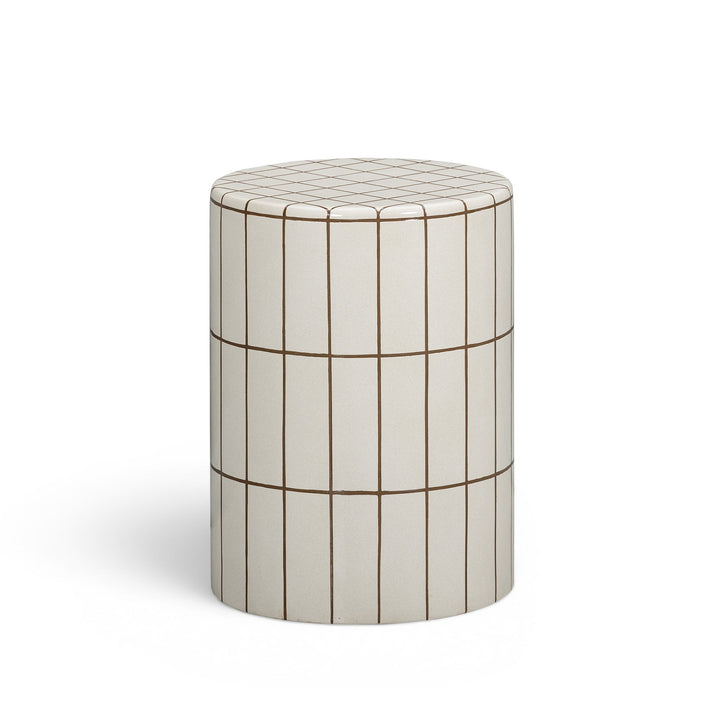 Tatiana Round Concrete Indoor/Outdoor Side Table - Ecru