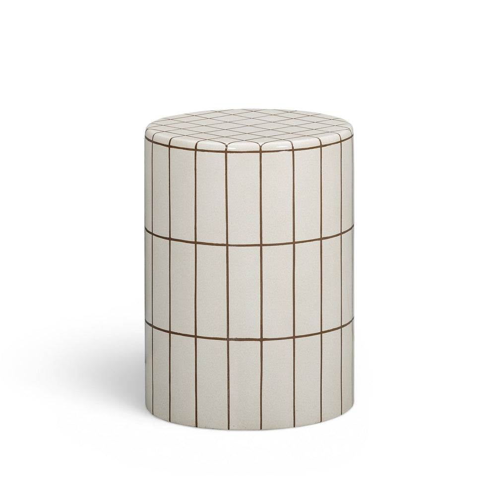 Tatiana Round Concrete Indoor/Outdoor Side Table - Ecru