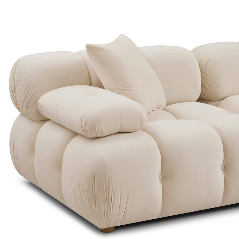 Calliope 79" Off-White Contract-Grade Performance Fabric Modular Loveseat