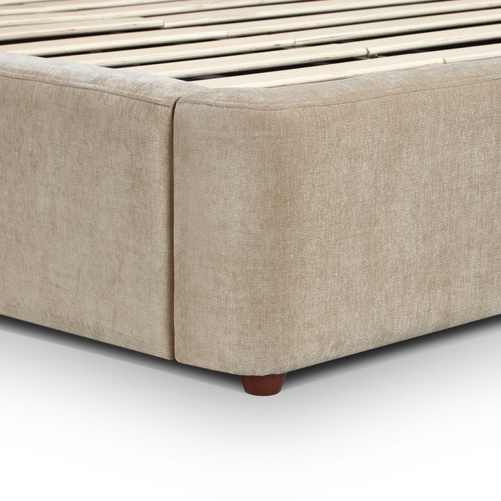 Leah Taupe Performance Chenille Bed - Queen
