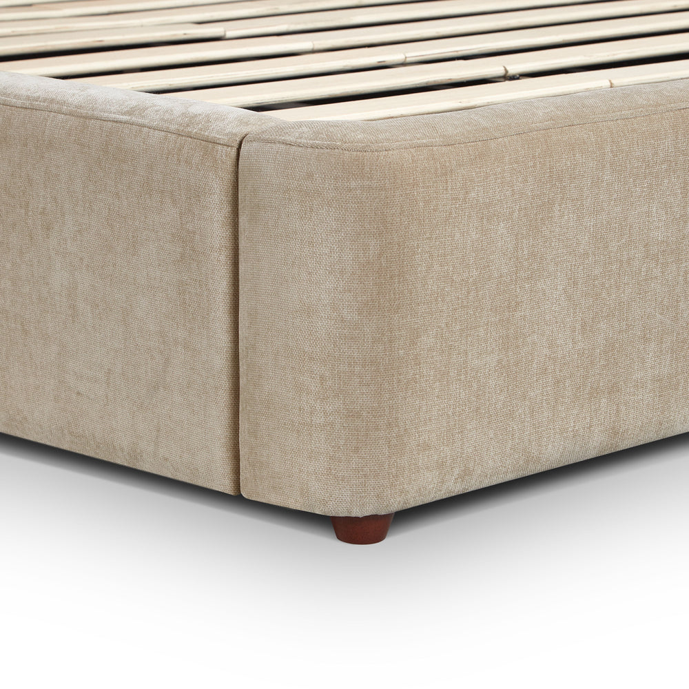 Leah Taupe Performance Chenille Bed - Queen