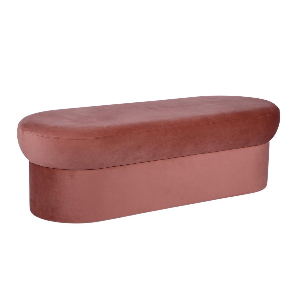 Andrea Performance Velvet Storage Bench (31"-50") - Salmon / 50"