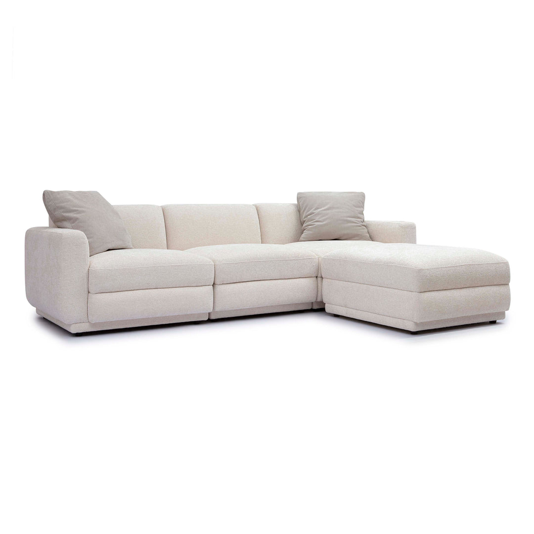 Perry 4-Piece Cream Performance Chenille Modular Sectional