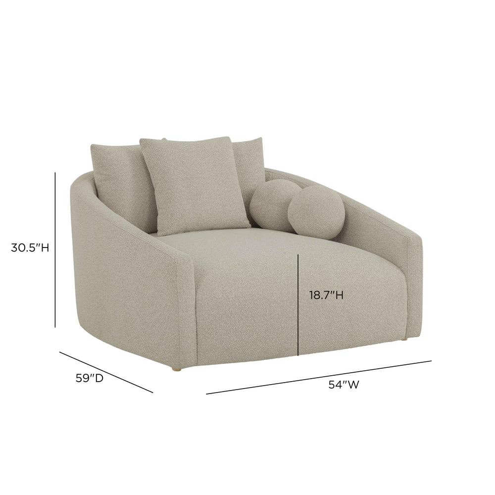 Hanim 54" Warm Grey Performance Boucle Daybed