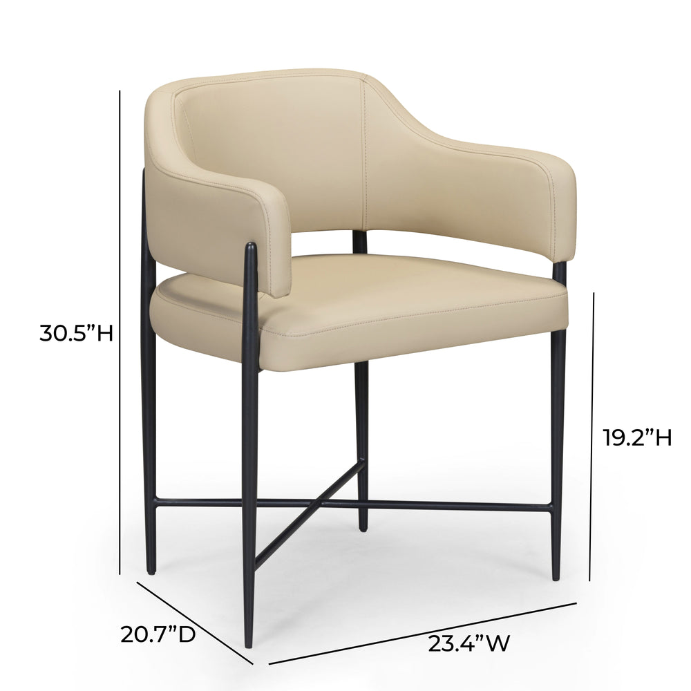 Sezanne Taupe Contract-Grade Vegan Leather Dining Chair