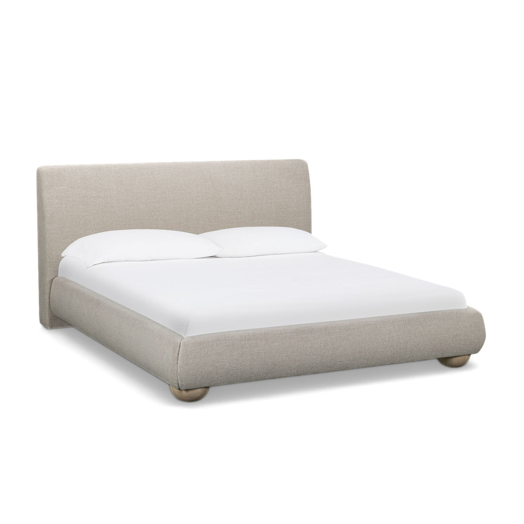 Rayne Cream Textured Fabric Bed - King
