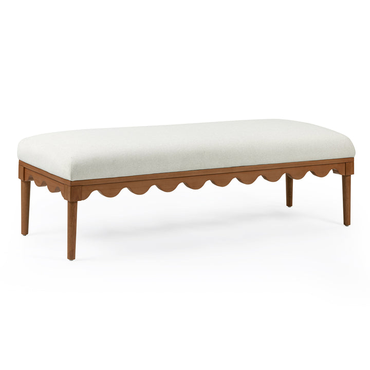 Oodle 56.5" Cream Performance Vegan Mohair Bench
