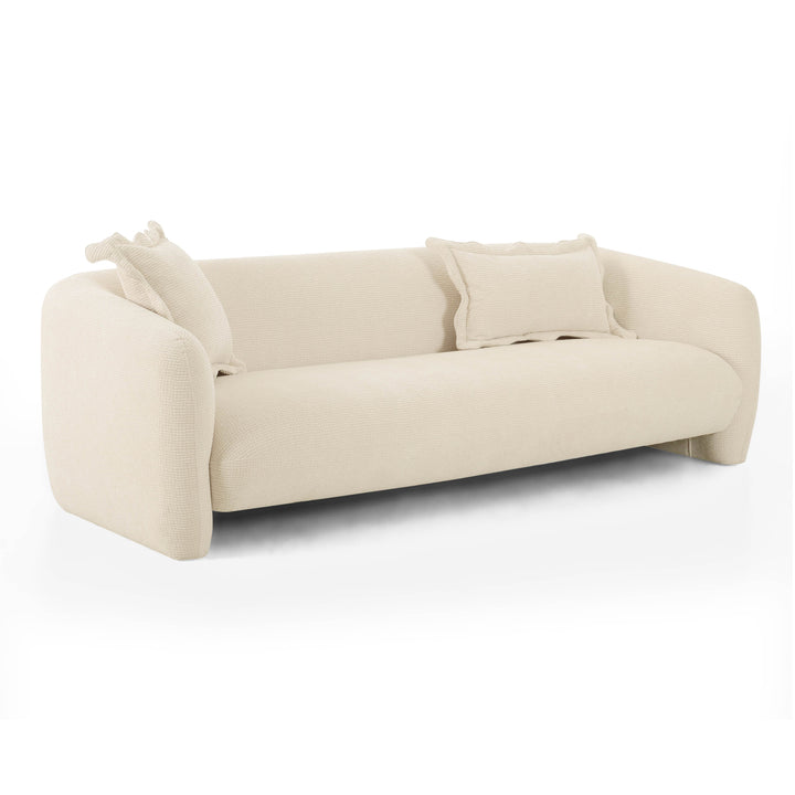 Lou 91" Sandstone Textured Performance Fabric Sofa