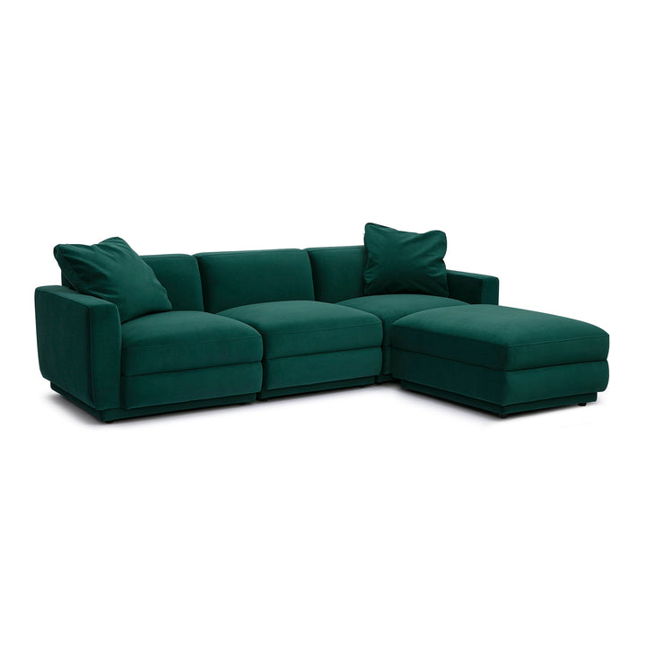 Perry 4-Piece Modular Sectional - Deep Green