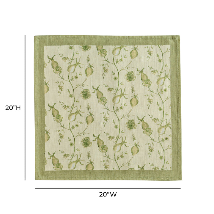 Dolce Olive Green Natural Cotton Napkins - Set of 4
