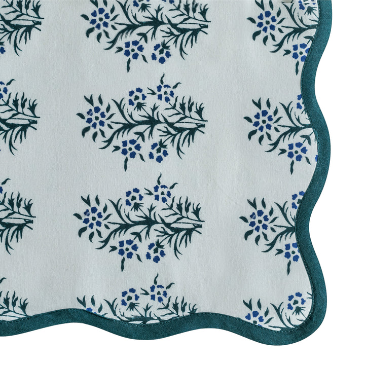 Crissy Blue Cornflower Cotton Canvas Printed Napkins - Set of 4