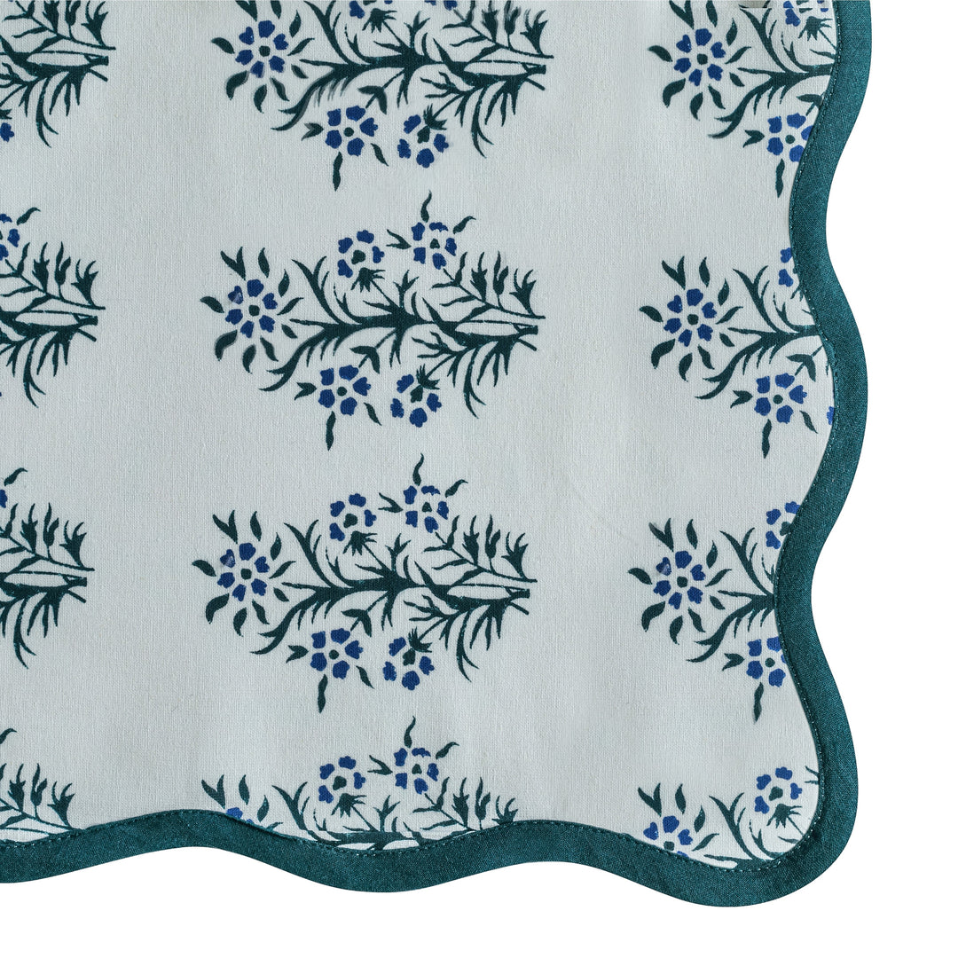 Crissy Blue Cornflower Cotton Canvas Printed Napkins - Set of 4