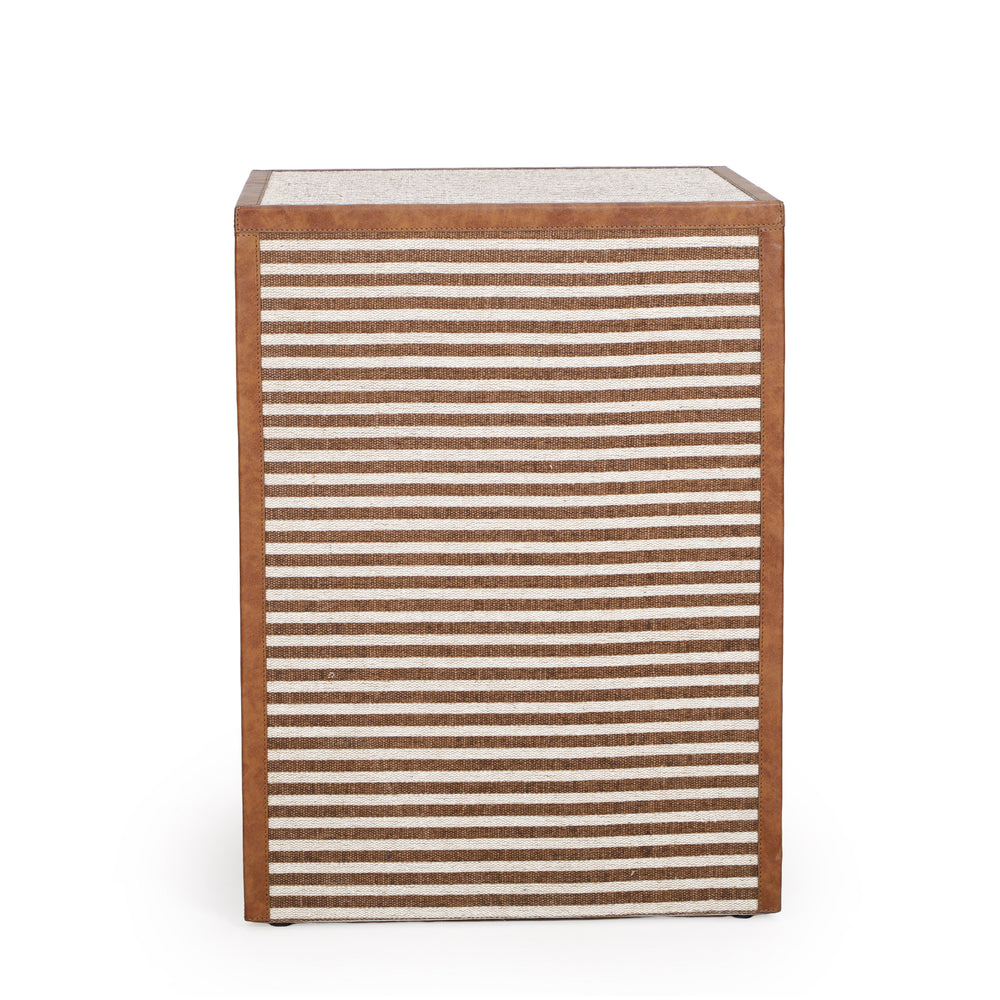 Kora 18" Brown Cotton Jute 1-Drawer Contract-Grade Nightstand