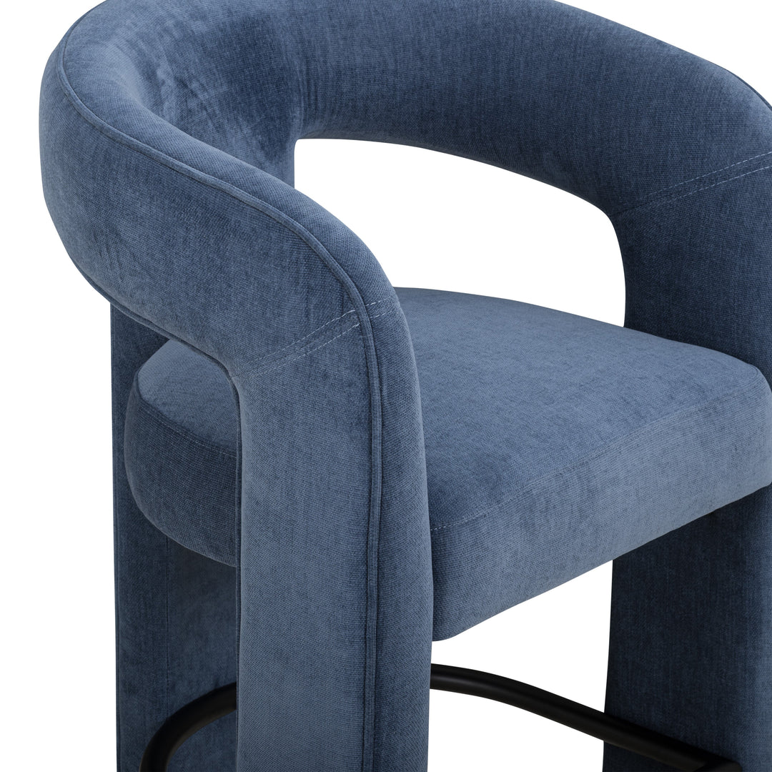 Malone Blue Denim Performance Chenille Counter Stool