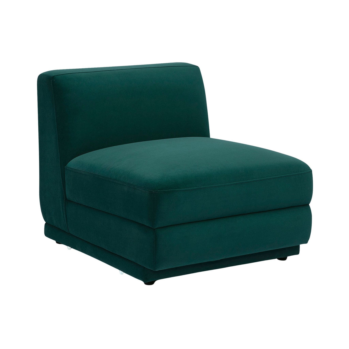 Perry Modular Armless Chair - Deep Green