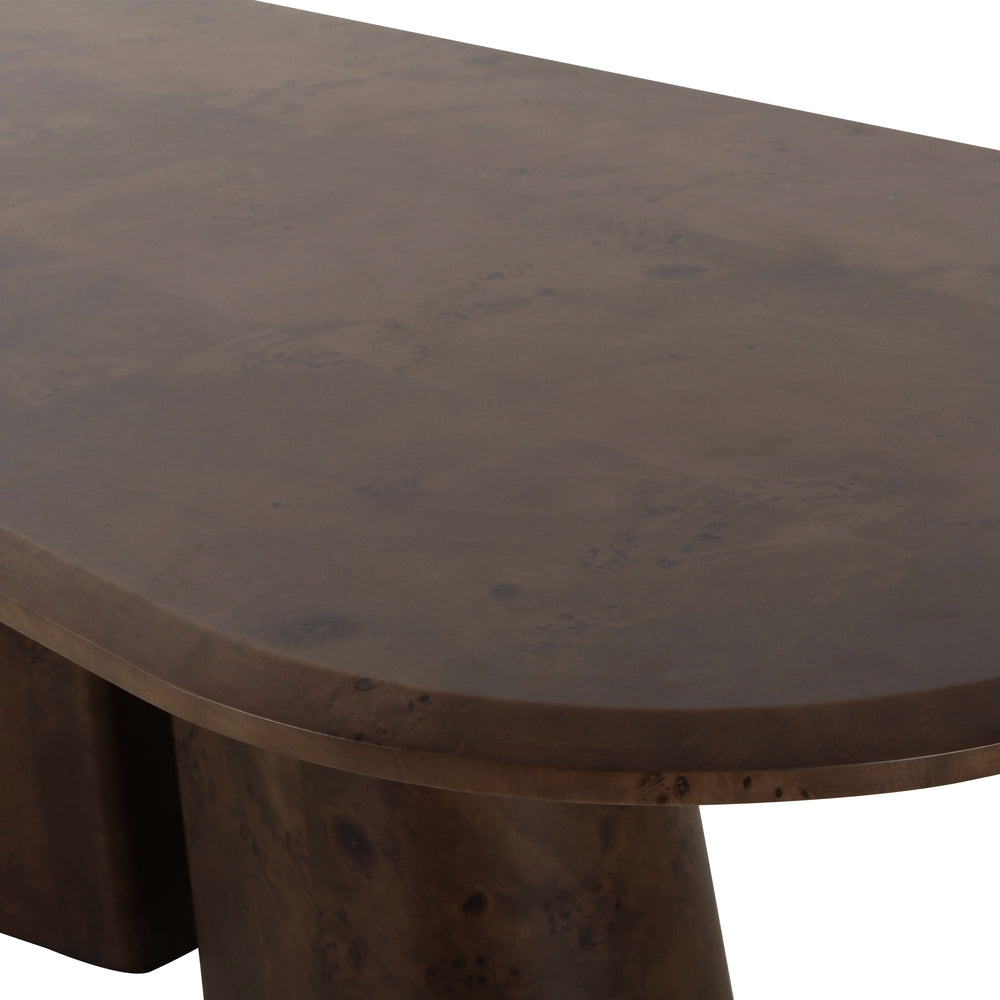 Gladyss 87" Burl Oval Dining Table