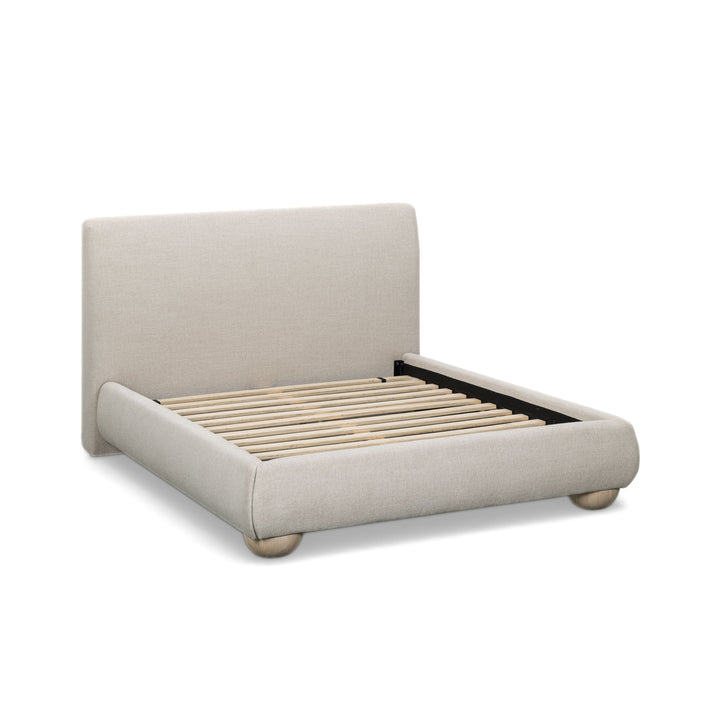 Rayne Cream Textured Fabric Bed - Queen