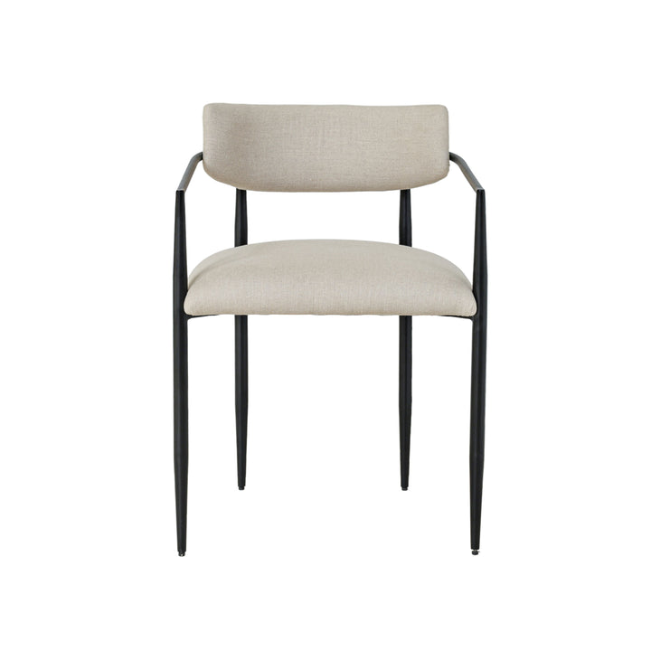 Forte Cream Linen Forged Iron Dining Chair