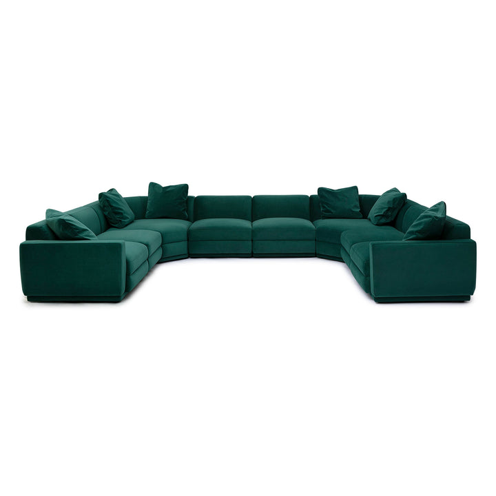 Perry 8-Piece Modular Large U-Sectional - Deep Green