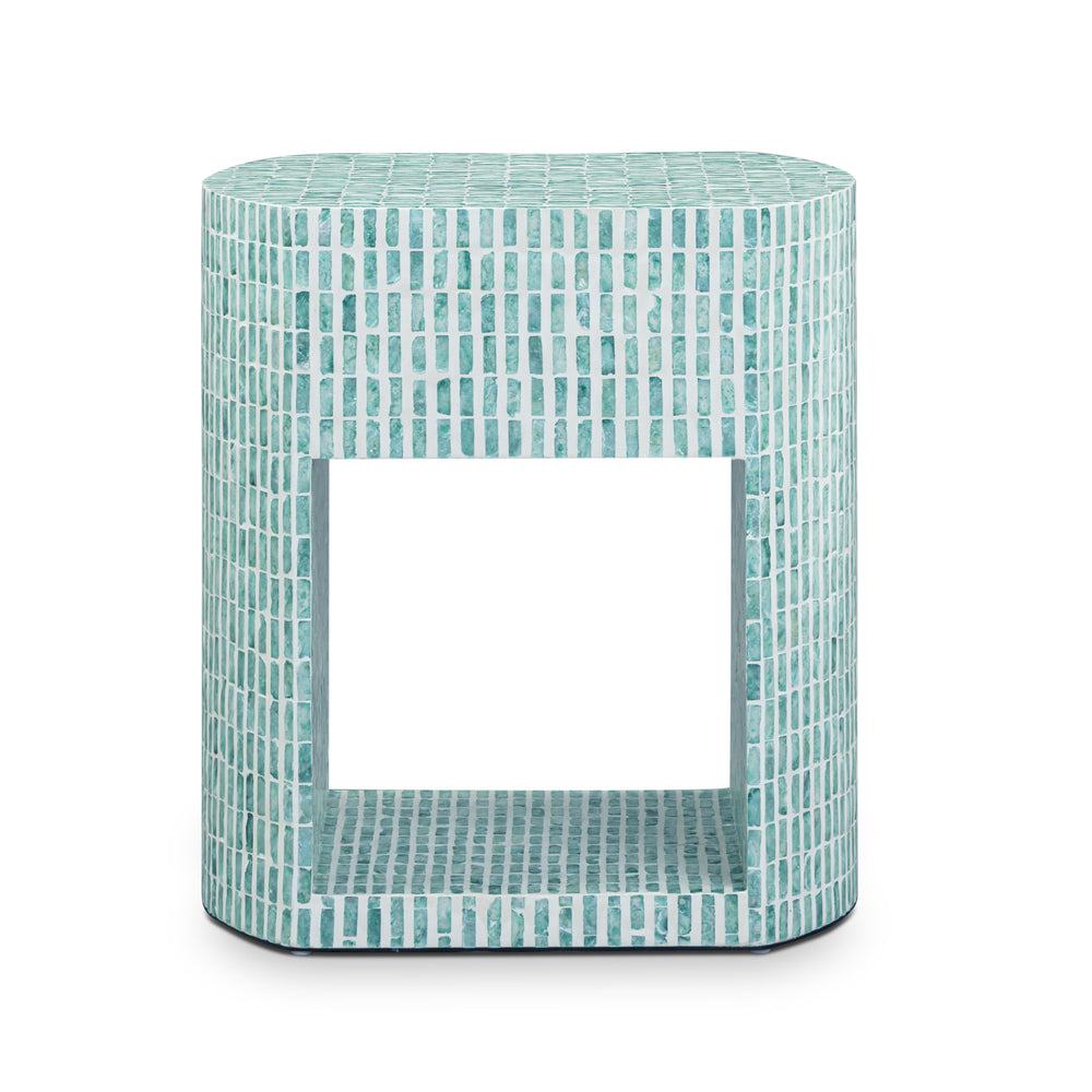 Prim 20" Blue Capiz Shell Nightstand