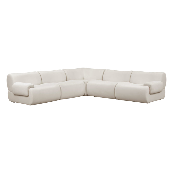Zenith 5-Piece Contract-Grade Upcycled Fabric Modular L-Sectional