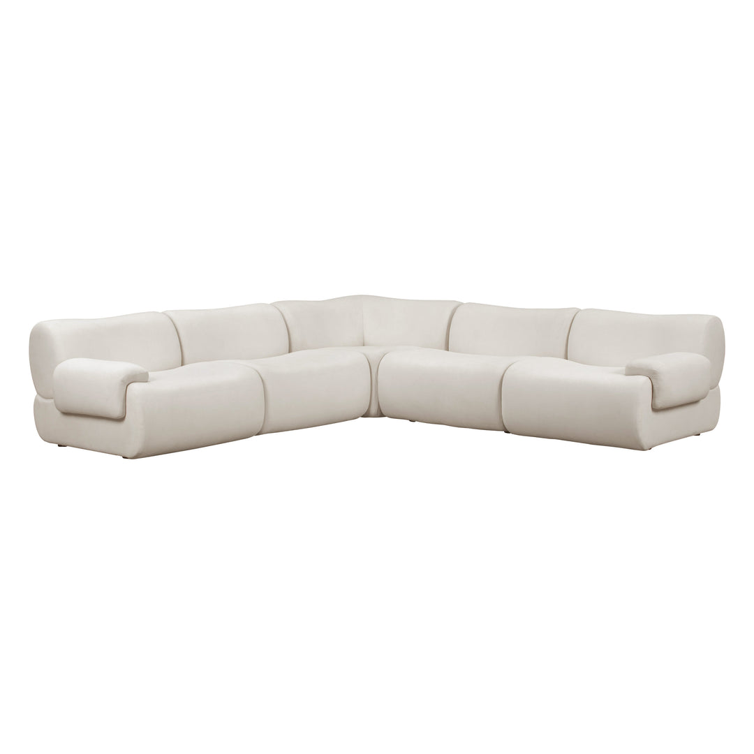 Zenith 5-Piece Contract-Grade Upcycled Fabric Modular L-Sectional