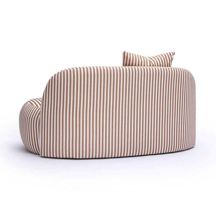 Carraway 59" Brown Stripes Performance Fabric Loveseat