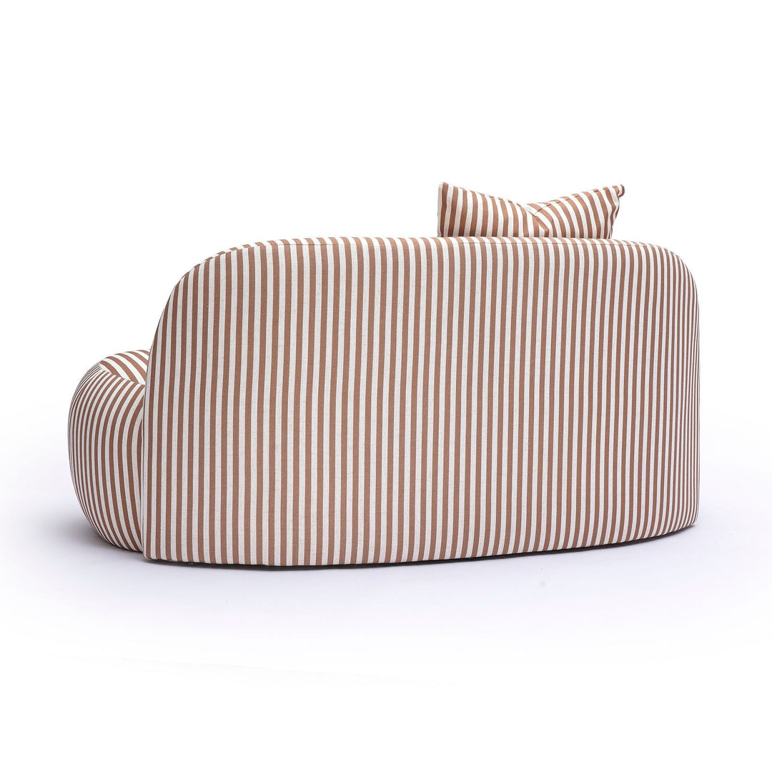 Carraway 59" Brown Stripes Performance Fabric Loveseat