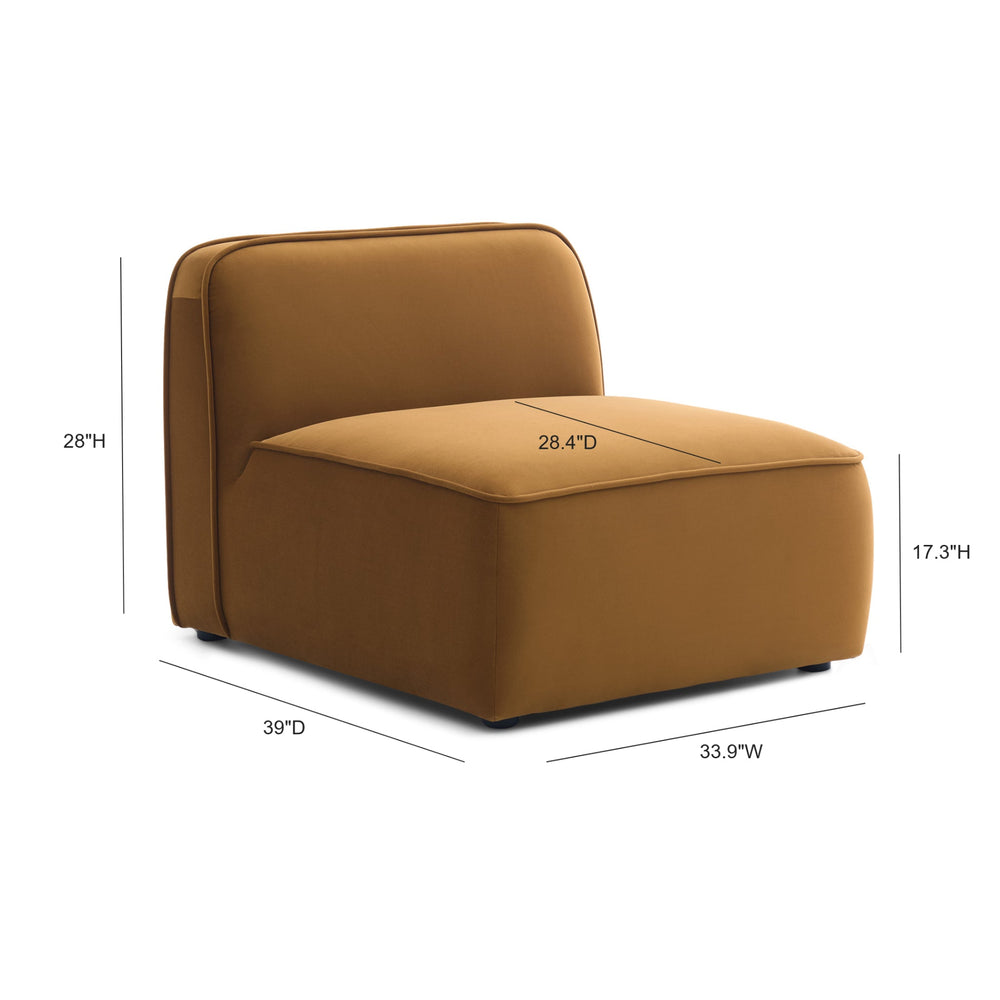 Travie Modular Armless Chair - Honey