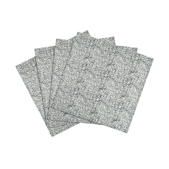 Crissy Black &amp;amp; White Cotton Canvas Printed Napkins - Set of 4