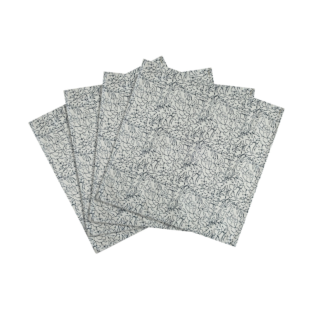 Crissy Black &amp; White Cotton Canvas Printed Napkins - Set of 4