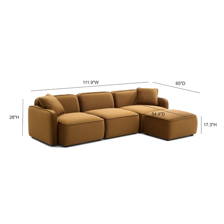 Travie 4-Piece Modular Sectional - Honey