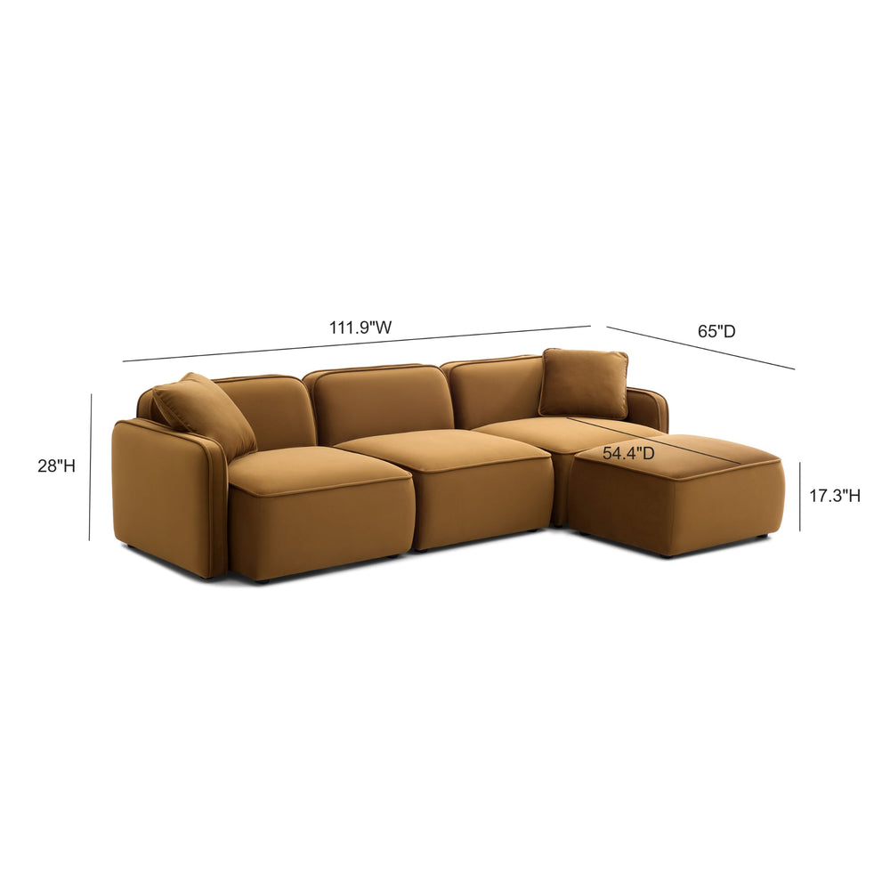 Travie 4-Piece Modular Sectional - Honey