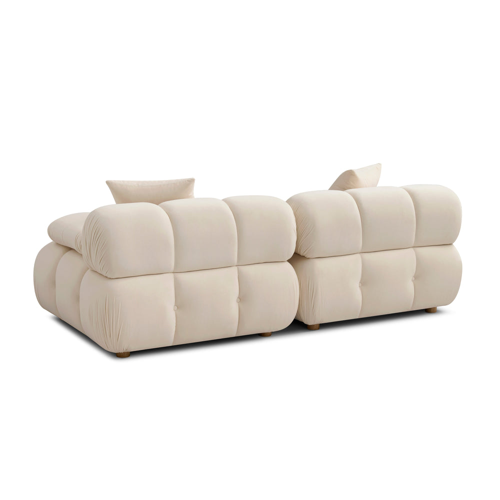 Calliope 79" Off-White Contract-Grade Performance Fabric Modular Loveseat