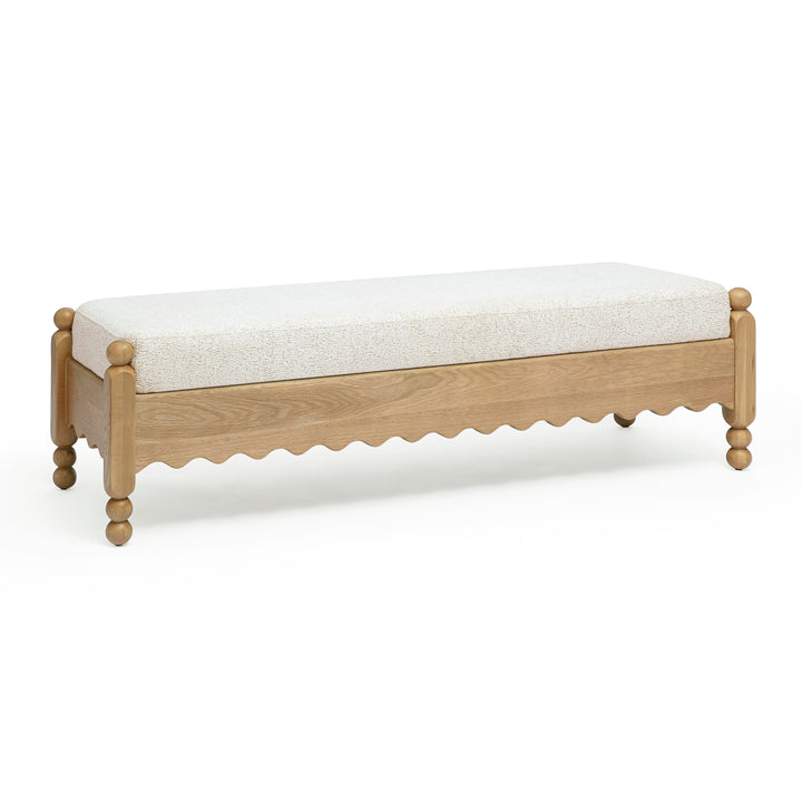Thelma 56" Cream Performance Basketweave Bench
